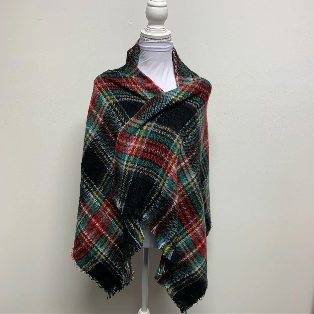 Plaid Blanket Scarf 55